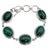 Malachite link bracelet, 'Bold Chic' - Handcrafted jewellery Sterling Silver Malachite Bracelet (image 2a) thumbail