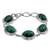Malachite link bracelet, 'Bold Chic' - Handcrafted jewellery Sterling Silver Malachite Bracelet (image 2c) thumbail