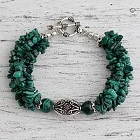 Malachite torsade bracelet, 'Natural Sophistication' - Malachite torsade bracelet