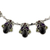 Onyx and amethyst waterfall necklace, 'Abundance' - Onyx and Multigem Sterling Silver Waterfall Necklace