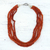 Carnelian strand necklace, 'Love's Fire' - Carnelian Necklace from India Beaded Jewelry thumbail