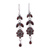 Garnet flower earrings, 'Red Rose' - Handcrafted Floral Sterling Silver and Garnet Earrings (image 2a) thumbail