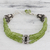 Peridot beaded bracelet, 'Fresh Green' - Handcrafted Peridot Bracelet with Sterling Silver 