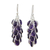 Amethyst cluster earrings, 'Grapes of Love' - Sterling Silver and Amethyst Earrings Indian Jewelry (image 2a) thumbail