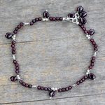 Garnet anklet, 'Sublime Dancer' - Garnet anklet