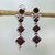 Garnet dangle earrings, 'Ravishing Red' - Hand Made jewellery Sterling Silver and Garnet Earrings thumbail