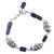 Lapis lazuli charm bracelet, 'Midnight Elephants' - India Elephant Jewelry Lapis and Silver Bracelet (image 2a) thumbail