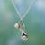 Pearl flower necklace, 'Calla Lily' - Sterling Silver Pearl Necklace from India Bridal Jewelry