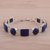 Lapis lazuli link bracelet, 'Connected' - Sterling Silver Lapis Lazuli Bracelet Indian Jewelry thumbail