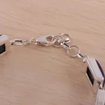 Lapis lazuli link bracelet, 'Connected' - Sterling Silver Lapis Lazuli Bracelet Indian Jewelry