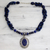 Collar con colgante de lapislázuli - Collar artesanal de plata de ley con lapislázuli