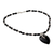 Onyx pendant necklace, 'Midnight Blush' - Fair Trade Sterling Silver and Onyx Necklace