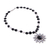 Pearl and onyx flower necklace, 'Facets' - Artisan Crafted Sterling Silver Pearl and Onyx Necklace (image 2c) thumbail
