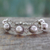 Pearl link bracelet, 'Prosperity' - Indian Jewellery Bracelet in Sterling Silver and Pearls