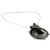 Onyx flower necklace, 'Traditional Chic' - Onyx Pendant Necklace in Oxidized Sterling Silver from India