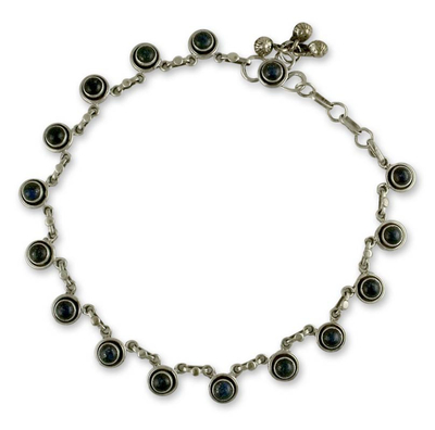 Handcrafted Sterling Silver and Lapis Lazuli Anklet