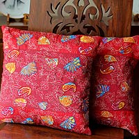 Cushion covers, 'Butterfly Muse' (pair) - Cushion covers (Pair)