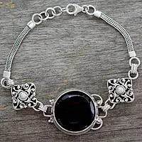 Pulsera de ónix y perlas - Pulsera Hecha a Mano de Ónix y Perlas