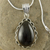Smoky quartz pendant necklace, 'Misty Teardrop' - Smoky quartz pendant necklace