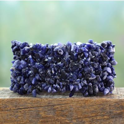 Sodalite stretch bracelet, 'Infinite Blue' - Artisan Crafted Wristband Sodalite Bracelet
