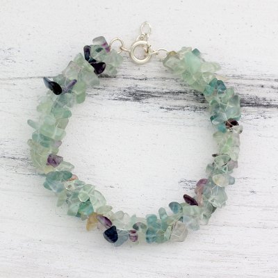 Fluorite beaded bracelet, 'Subtle Allure' - Fluorite Bracelet Artisan Crafted jewellery from India