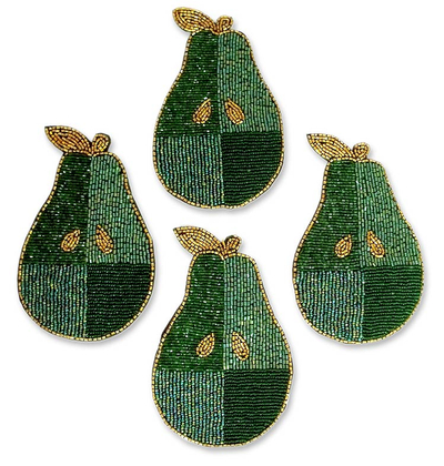 Hand Beaded Coasters from India (Set of 4)