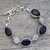 Smoky quartz link bracelet, 'Tears of Joy' - Indian Sterling Silver and Smoky Quartz Bracelet thumbail