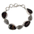 Smoky quartz link bracelet, 'Tears of Joy' - Indian Sterling Silver and Smoky Quartz Bracelet (image 2a) thumbail