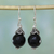 Onyx dangle earrings, 'Jaipur Sonnet' - Onyx dangle earrings thumbail