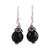 Onyx dangle earrings, 'Jaipur Sonnet' - Onyx dangle earrings (image 2a) thumbail