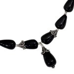 Onyx Y necklace, 'Radiant Black' - Onyx Y necklace
