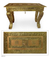 Brass accent table, 'Royal Signature' - Coffee Accent Table End Brass Repoussé Handmade  (image 2) thumbail