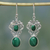 Malachite dangle earrings, 'Natural Majesty' - Fair Trade jewellery Sterling Silver Malachite Earrings thumbail
