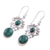 Malachite dangle earrings, 'Natural Majesty' - Fair Trade jewellery Sterling Silver Malachite Earrings (image 2c) thumbail