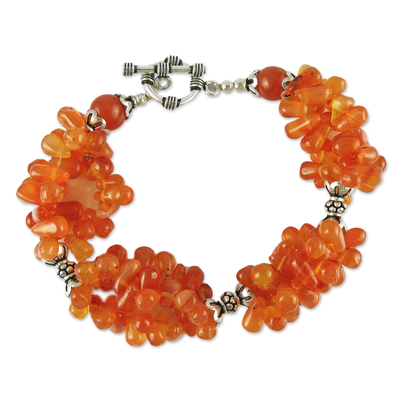 Curated gift set, 'Sunset Extravagance' - Curated Gift Set with Carnelian Necklace Earrings & Bracelet