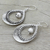 Pearl dangle earrings, 'Grace' - Hand Crafted Sterling Silver and Pearl Earrings (image 2c) thumbail