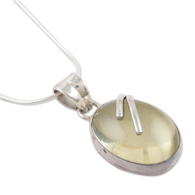 Sterling silver pendant necklace, 'Green Admiration' - Sterling silver pendant necklace