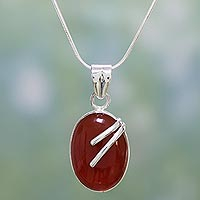 Sterling silver pendant necklace, 'Admiration'