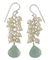 Pearl and chalcedony cluster earrings, 'Aqua Shimmer' - Pearl and chalcedony cluster earrings thumbail
