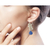 Cluster-Ohrringe aus Perlen und Chalcedon - Blaue Chalcedon-Ohrringe mit Perlen und Sterlingsilber