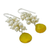 Pearl and chalcedony cluster earrings, 'Golden Shimmer' - Pearl and chalcedony cluster earrings (image 2b) thumbail