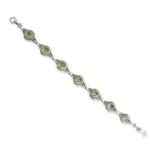 Peridot link bracelet, 'Green Mystique' - Peridot Bracelet Women's Sterling Silver Bracelet