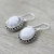 Moonstone dangle earrings, 'Misted Moon' - Moonstone Earrings Artisan Crafted in Sterling Silver (image 2b) thumbail