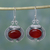 Carnelian dangle earrings, 'Desire' - Artisan jewellery Earrings with Carnelian and Sterling Silve thumbail