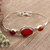 Carnelian pendant bracelet, 'Mystique' - Sterling Silver and Carnelian Modern Bracelet Jewelry thumbail