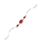 Carnelian pendant bracelet, 'Mystique' - Sterling Silver and Carnelian Modern Bracelet Jewelry