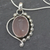 Rose quartz pendant necklace, 'Delhi Romance' - Handcrafted Sterling Silver and Rose Quartz Necklace