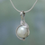 Pearl pendant necklace, 'India Rapture' - Sterling Silver and Pearl Pendant Necklace