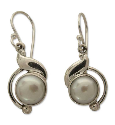 Pendientes colgantes de perlas - Pendientes de Plata de Ley y Perlas Joyería Artesanal