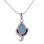 Blue chalcedony pendant necklace, 'Hindu Harmony' - Blue Chalcedony Necklace Modern Jewelry from India
